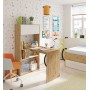 Scrivania e libreria 3 posizioni rovere nodi bianco cm.109x70x72h