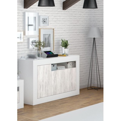 Credenza 3 ante bianco anticato cm.144x42x87h