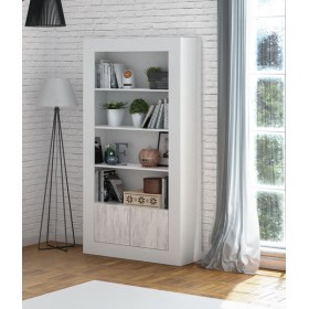 Libreria 2 ante e 3ripiani bianco anticato cm.94x35x181h
