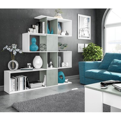 Libreria zig-zag cemento bianco 145hx145lx30p