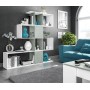 Libreria zig-zag cemento bianco 145hx145lx30p