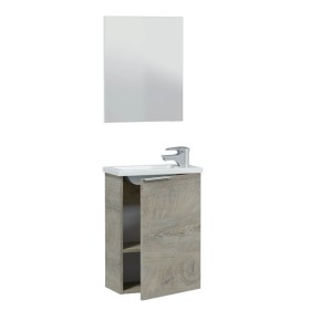 Mobile bagno con lavabo cm.40x22x58h 1anta con sportello rovere alaska