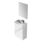 Mobile bagno c/lavabo cm.40x22x58h 1anta con sportello laccato bianco