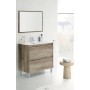 Mobile bagno cm.80x46x80h con specchio rovere nordico