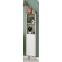 Colonna sospesa bagno cm.30x25x150h 1anta e 2ripiani rovere/bianco