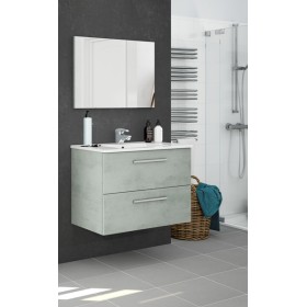 Mobile bagno aruba 80x57x45 cemento 2cassetti completo