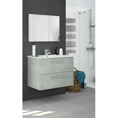 Mobile bagno aruba 80x57x45 cemento 2cassetti completo