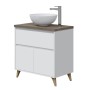 Mobile bagno cm.80 lavabo ovale bianco olmo