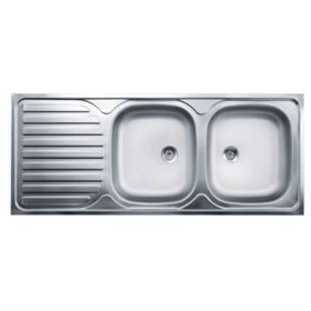 Lavello 120x50 2 vasche gocciolatoio sinistra appogio inox