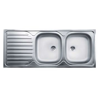 Lavello 120x50 2 vasche gocciolatoio sinistra appogio inox