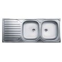 Lavello 120x50 2 vasche gocciolatoio sinistra appogio inox