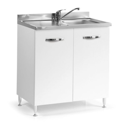 Sottolavello 80 in kit bianco frassinato