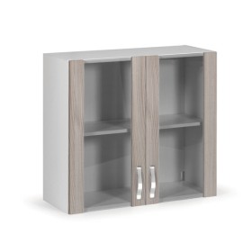 Vetrina pensile 80 cm bianco olmo