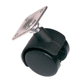 Ruota con piastra diametro 30 mm nero