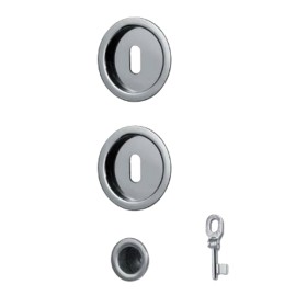 Kit tondo con chiave diametro 48 cromo satinato