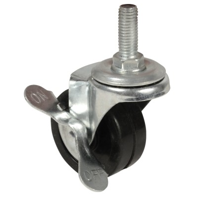 Ruota girevole gomma con perno e freno mm.40