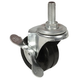 Ruota girevole gomma con perno e freno mm.50