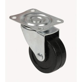 Ruota in gomma girevole con piastra mm.65