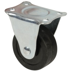 Ruota in gomma fissa con piastra mm.40