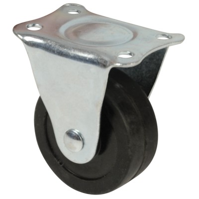 Ruota in gomma fissa con piastra mm.40