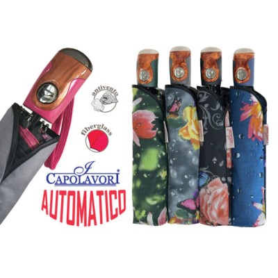 Ombrello automatico all fiber pongee fantasie