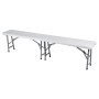 Panca pieghevole in acciaio e resina 183x28x44 bianco