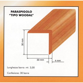 Paraspigolo woodal 30x30 noce chiaro