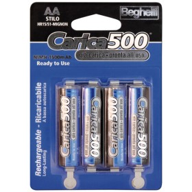 Batterie ricaricabili AA carica500 1.5V - 1.500mAh - blister 4 pezzi
