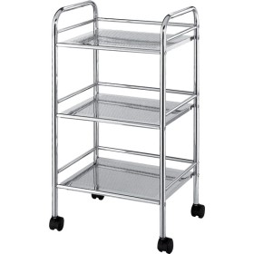 Carrello con ruote 3 piani cromo
