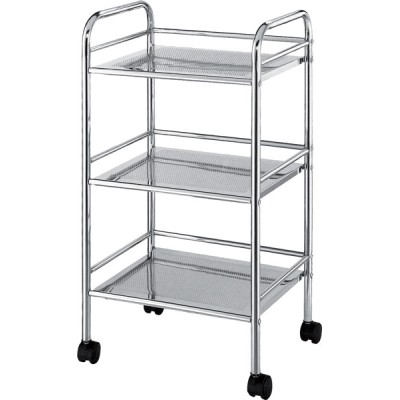 Carrello con ruote 3 piani cromo