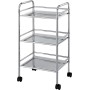 Carrello con ruote 3 piani cromo