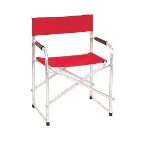 Poltrona regista alluminio poliestere rosso