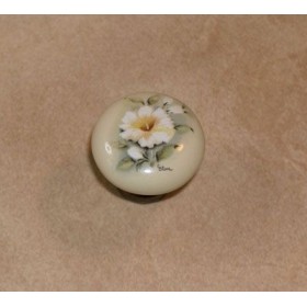 Pomolo tondo mm31 ceramica 109 champagne base bronzata