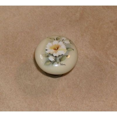 Pomolo tondo mm31 ceramica 109 champagne base bronzata