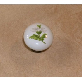 Pomolo tondo mm31 ceramica 112 bianco base bronzata