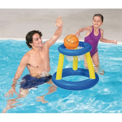 Canestro gonfiabile con rete e palla gonfiabile inclusa cm.D 61 cm