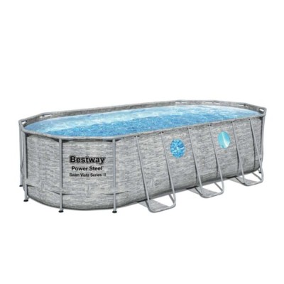 Piscina ovale rattan con oblò cm 427x250x100 capacità: 7.250 lt.