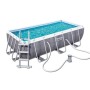 Piscina rettangolare rattan steel cm.488x244x122 capacità: 11.352 lt.