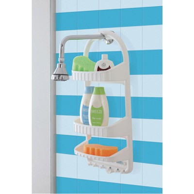 Mensola 3 ripiani in resina, bianco, 3 piani.