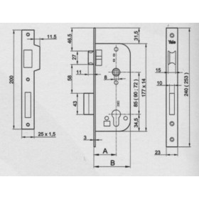 Serratura infilare 35 y52x0035