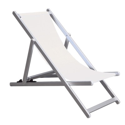 Sdraio alluminio texilene reclinabile bianco