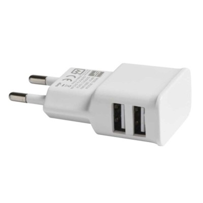 Caricatore presa muro 2usb bianco